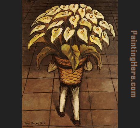 Diego Rivera Man Carrying Calla Lilies